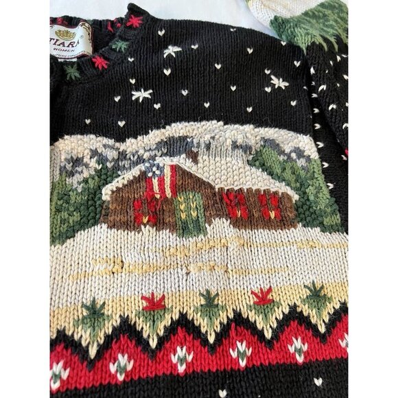 VTG Tiara International SZ 18/20 Christmas Cardigan Holiday Sweater Cottagecore - Picture 10 of 10